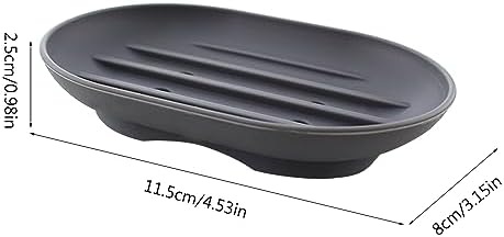 Flexible Silicone Soap Tray 2 Pack for Shower Bath Kitchen