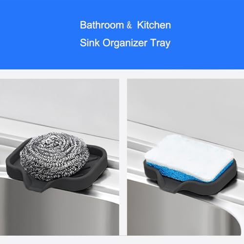 Metopets Sponge Holder with Drain Spout - Black 47 x 36