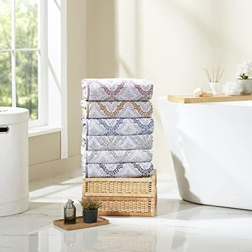 Modern Threads Capri 6-Piece Reversible Yarn Dyed Jacquard Towel Set - Coal