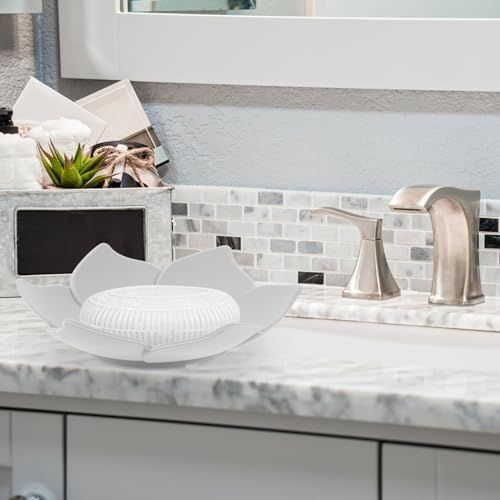 WESIEVYA 2Pcs Flower Soap Holder Drainage Design for Kitchen Hotel Bathroom Use