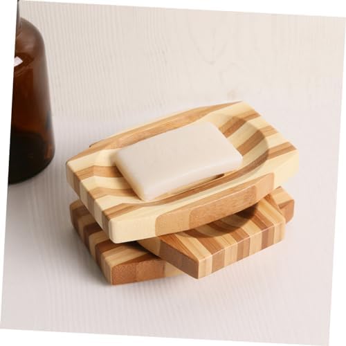 1pc Natural Wood Soap Dish Retro Design Holder for Bathroom Kitchen