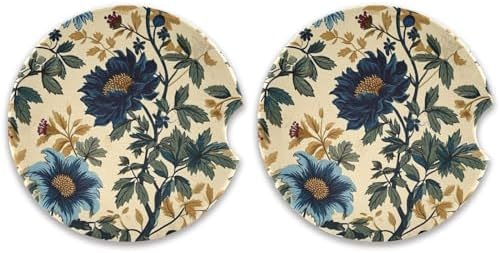 Takiito Wild Flower Car Cup Holder Coasters 2 Pack