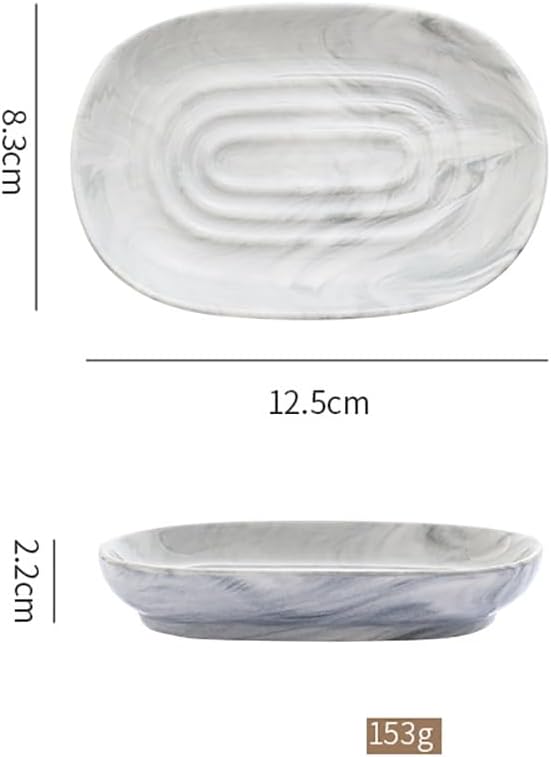 Ceramic Soap Tray with Anti-Slip Marble Design