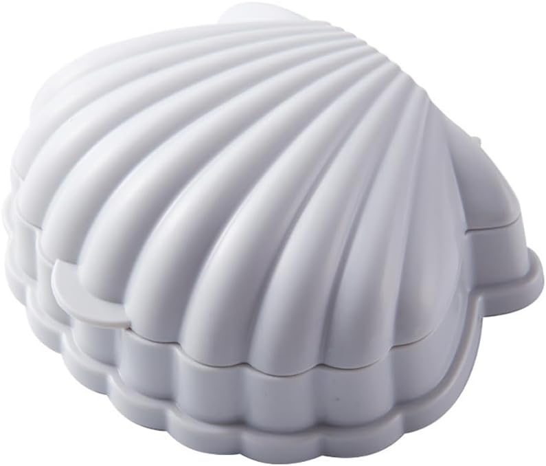 Shell Shaped Soap Box with Lid Self Draining and Portable