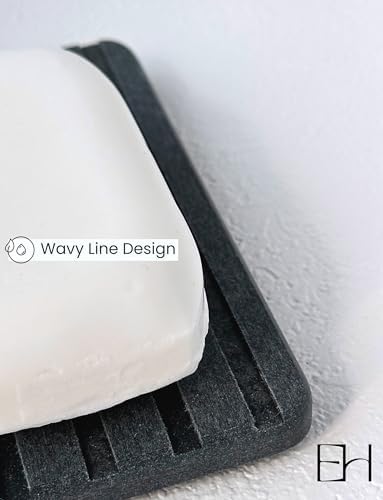 EXCHUES Diatomite Soap Dish with Silicone Feet Gray 1