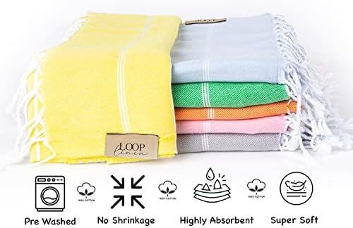 Loop Linen Turkish Beach Towel - Grey