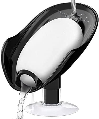 NPET Self Draining Soap Dish with Suction Cup Space-Saving and Durable