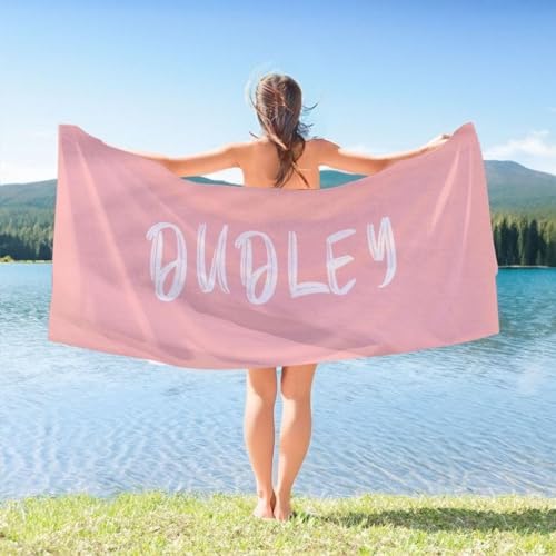 ZYMECH Personalized Beach Towel with Custom Text