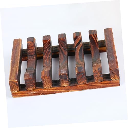 Carbonized Bamboo Soap Dish Holder for Bathroom Kitchen