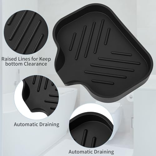 Premium Silicone Soap Dish with Drain Spout - Multifunctional Sink Organizer