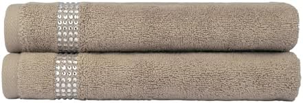 Sparkles Home Stripe Fingertip Towel Set of 2 Taupe