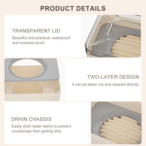 TNNOKL Creative PET Soap Holder for Bathroom and Travel