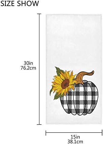 Tamniee Buffalo Plaid Towel with Sunflower Pattern