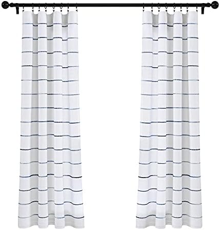 Lush Decor Ombre Stripe Window Curtain Panel Set - Navy