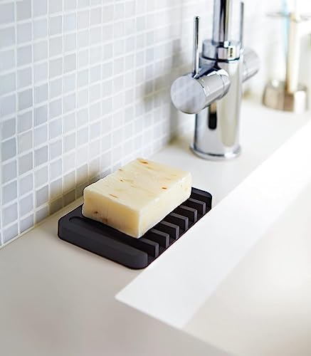 Flexible Silicone Soap Dish with Drainage - Black