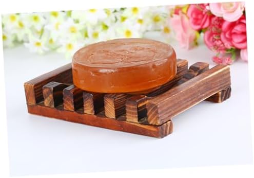 Luxshiny Bamboo Wooden Soap Dish for Shower and Bathtub