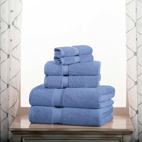 Superior Denim Blue Egyptian Cotton 6-Piece Towel Set
