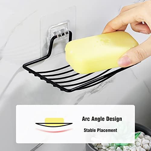 Laigoo 2Pcs Shower Soap Dish Stainless Steel Holder Black