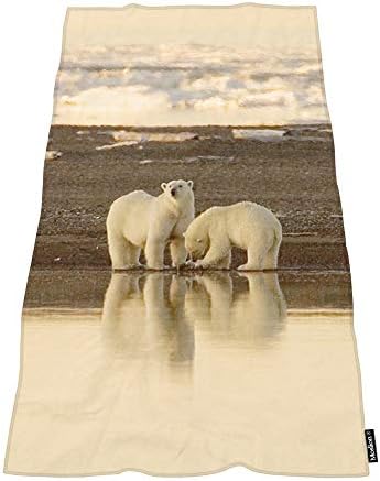 Moslion Soft Bath Towel Polar Bear Large 64x32 Inches