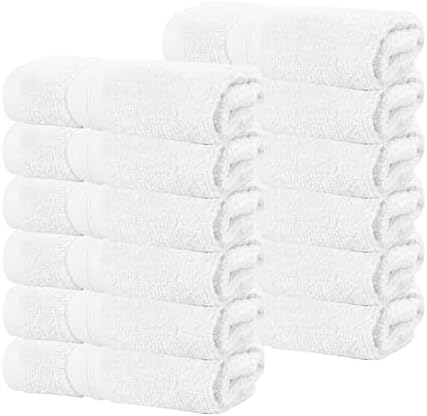 Superior 12-Piece Cotton Face Towel Set White