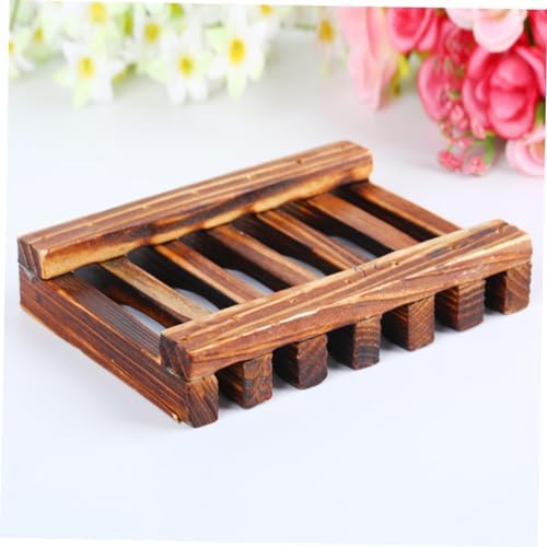 SOPOTUTU Carbonized Wooden Soap Dish Stylish Holder
