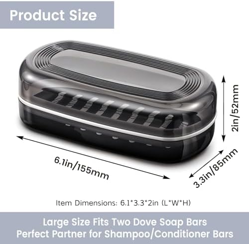 Bar Soap Travel Case with Lid and Drainage