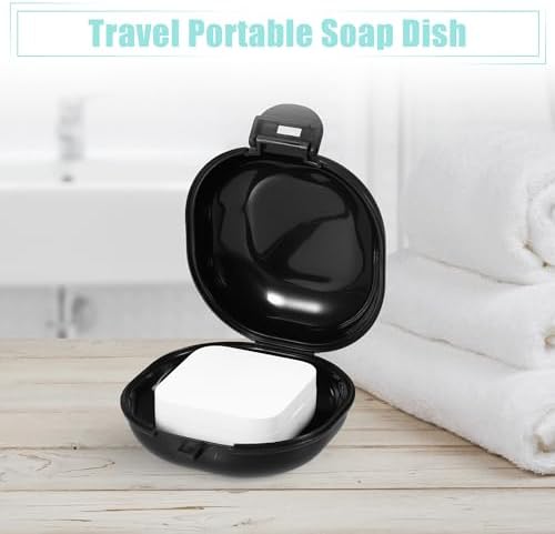 VOCOSTE Travel Soap Dish with Lock and Cover Black
