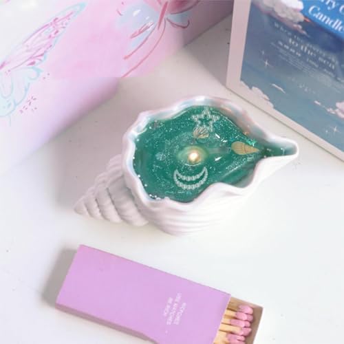 Niaviben Aquamarine Starry Pearl Jelly Candle