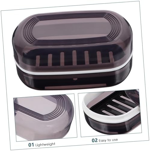 STOBAZA Leakproof Travel Soap Dish with Lid for Camping and Bathroom
