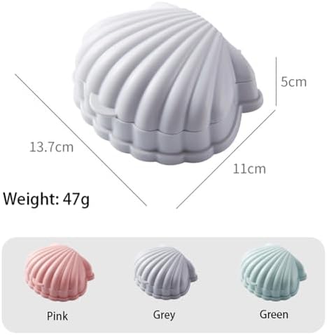 Shell Shaped Soap Box with Lid Self Draining and Portable