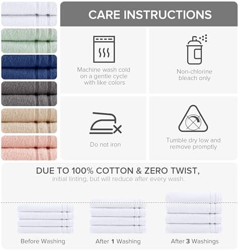 Comfort Spaces Extra Large 4-Piece Bath Towel Set 30x60