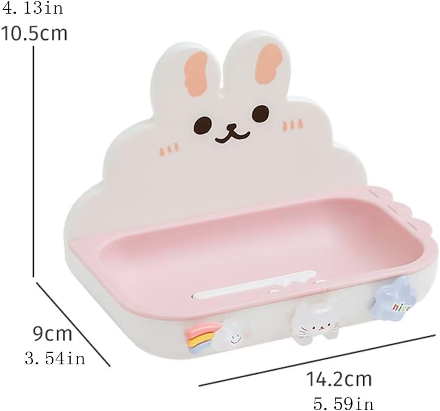 Rabbit Shape Suction Soap Holder for Shower Bathroom Kitchen