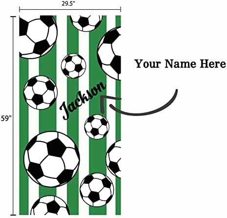 Personalized Soccer Football Beach Towel with Name for Kids