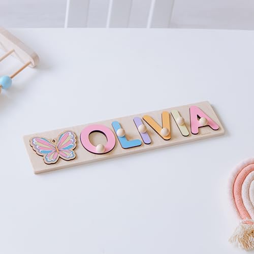 Personalized Wooden Baby Name Puzzle For Toddlers 1-3