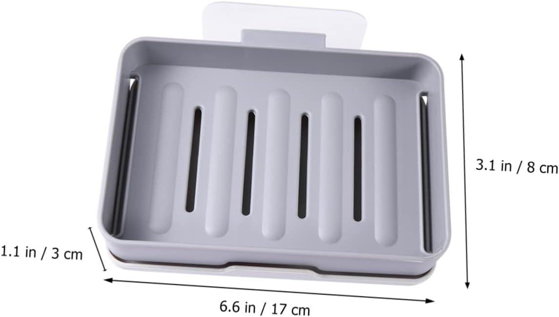 Wall-Mounted Draining Soap Dish Holder - Dark Grey Single Layer