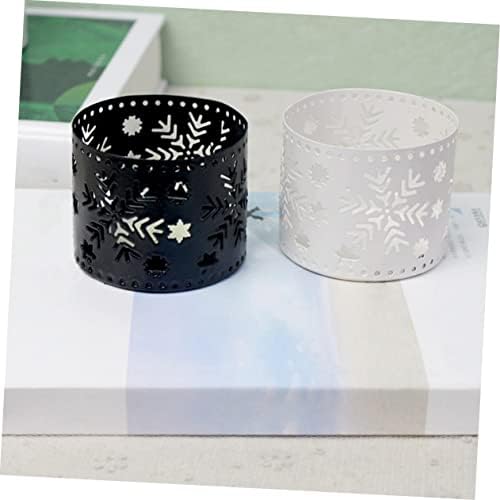 Retro Style Iron Hollow Christmas Candle Holder Snowflake Decor