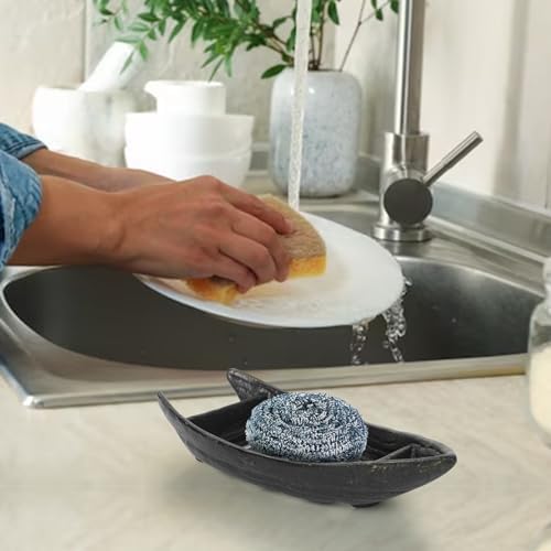 DreamsEden Cast Iron Boat Soap Holder Antique Black