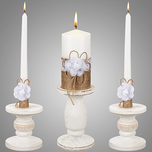 Zhehao 3 pcs Unity Candles with Holder Wedding Set
