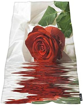 Comfy Bath Towels Red Rose 64x32 Inches for Home Beach Camping