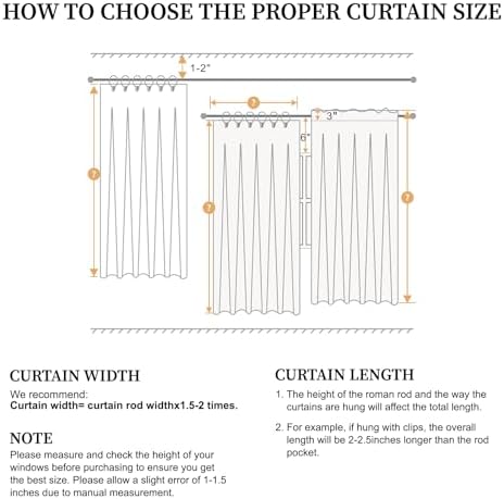 Hugmoom Blackout Linen Curtains 2 Panels Set 96 Inches Long