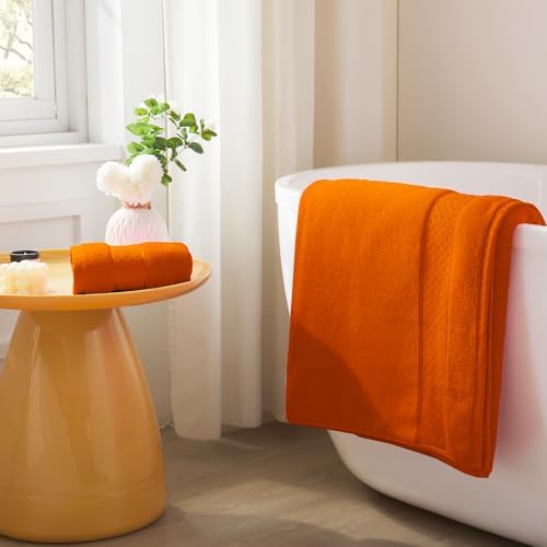 COZYART 6-Piece Orange Bath Towel Set