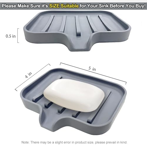 Silicone Self Draining Soap Dish with Non-Slip Base