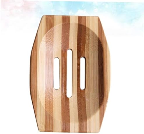 1pc Natural Wood Soap Dish Retro Design Holder for Bathroom Kitchen