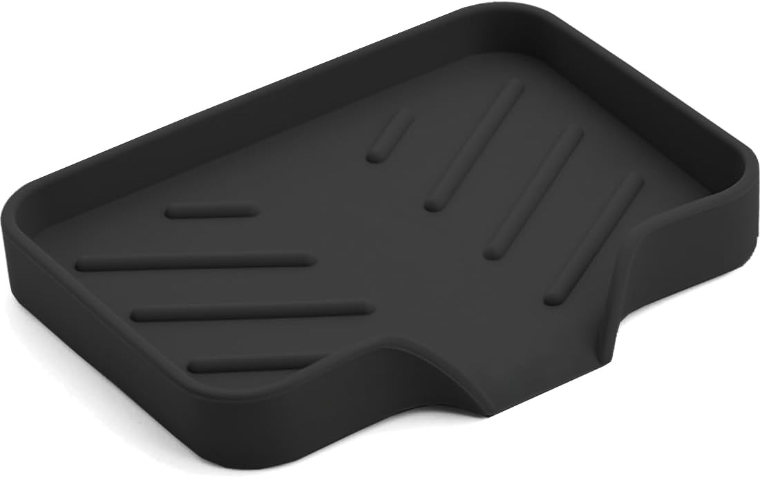 Metopets Sponge Holder with Drain Spout - Black 47 x 36