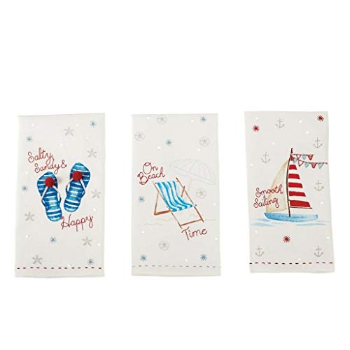 Mud Pie Sequin Beach Towel with Embroidery