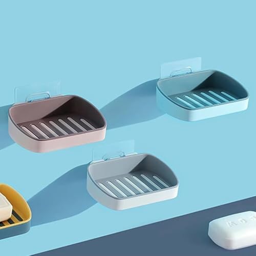 Draining Soap Dish with Water Tray Holder Gray