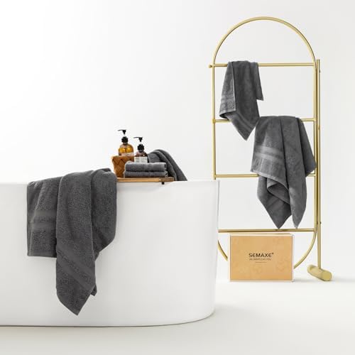 SEMAXE Grey 6-Piece Towel Set - 100 Organic Cotton