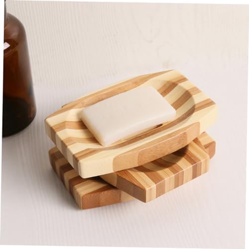 COSMEVIVI 1pc Natural Wood Soap Dish Retro Design