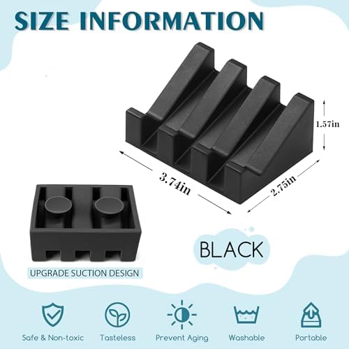 AIXIAOYA Silicone Soap Dish with Drain and Double Suction Cups 1