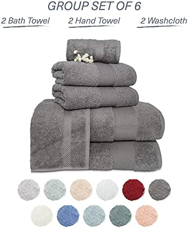 Hencely 6-Piece Bath Towel Set - Gray 1